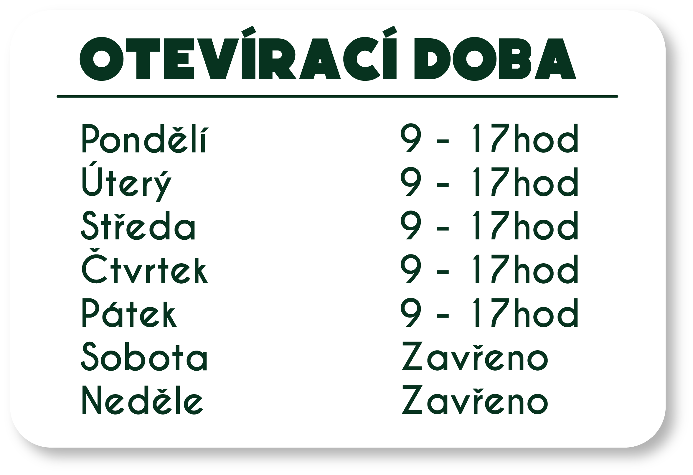 otevírací doba